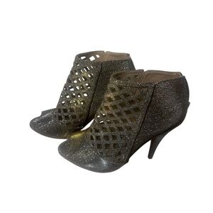 Christian Siriano Women’s Elegant Glitter Mesh Ankle Boots